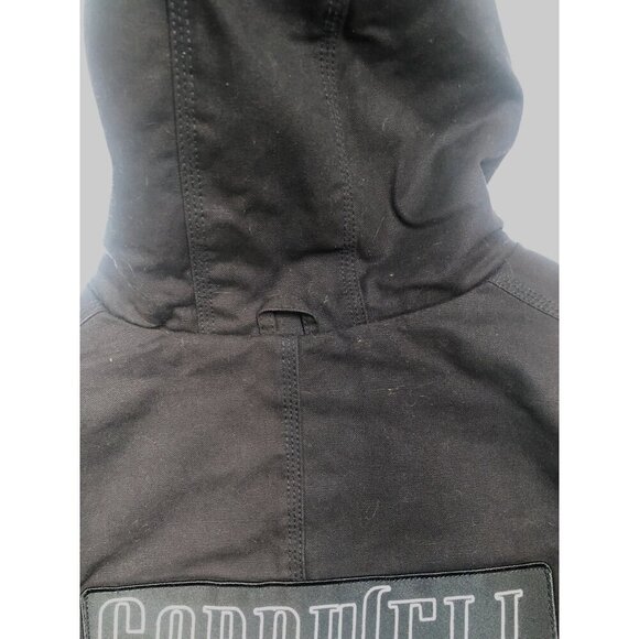 Berne Workwear Cornwell Tools Canvas Jacket Black Work Coat Quilted Hood Mens XL - Picture 7 of 12